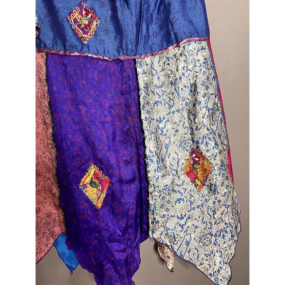 Silly Yeti Y2K Boho Fairy Whimsical Skirt Midi Hippie Nepal Funky Indian Color - Picture 9 of 12